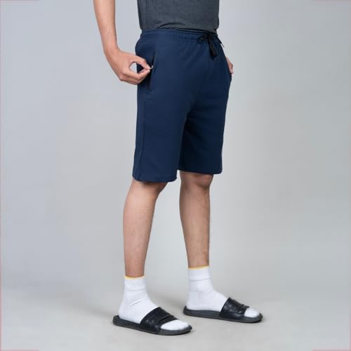 Image of Men's Solid Slim Fit Casual Shorts for Casual Wear | Stretchable Cotton Comfort Fit and High Performance for Everyday Wear | Running /Gyming Athleisure Shorts