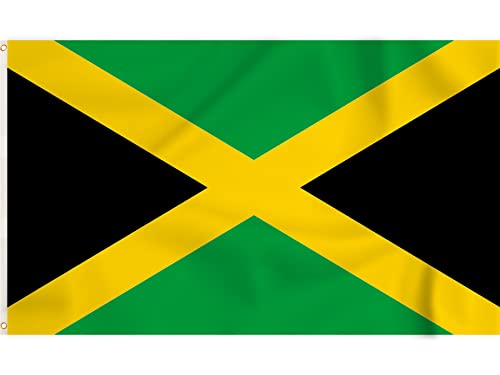 Storm&Lighthouse Jamaica Flag Caribbean Flag Jamaican Flags 5ft x 3ft with Eyelets