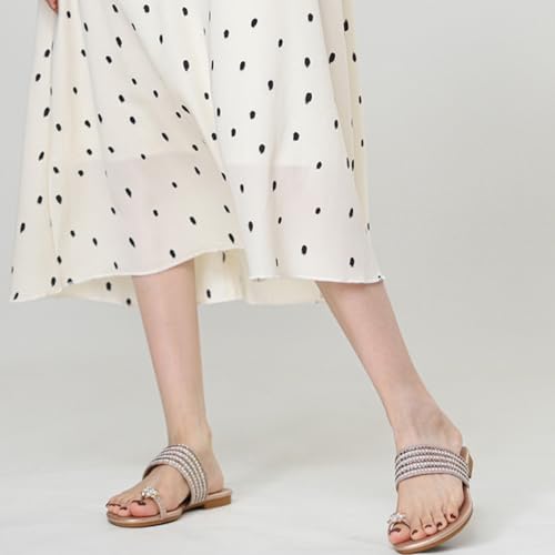 Yytcsjz Women‘s Flats Sandals, Women's Leather Rhinestones Toe Ring Slides, Gladiator Sandal’s, with Arch Support for Pain Relief Bunion Symptoms2