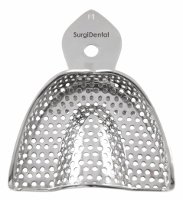 Bandeja de impresión dental perforada superior mediana