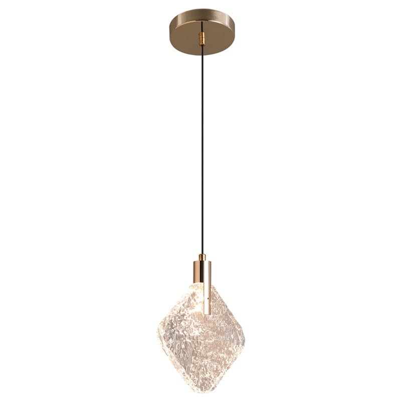 Lampe suspendue en verre haute transmission au design carré moderne épuré