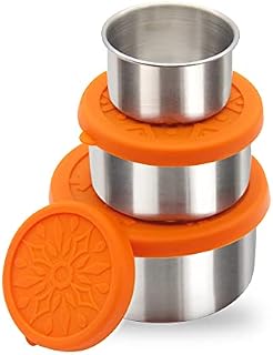 nicelock Stainless Steel Food Storage Containers Set of 3 Small Reusable Metal Lunch Snack Boxes Food Prep Container with Lids Freezer & Dishwasher Safe | 100+220+400 ml | BPA-Free Plastic-Free