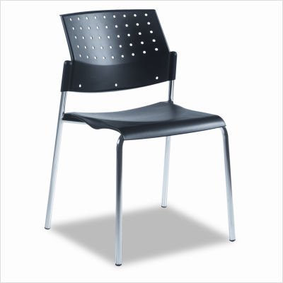 Global Sonic Armless Stacking Chair in Black