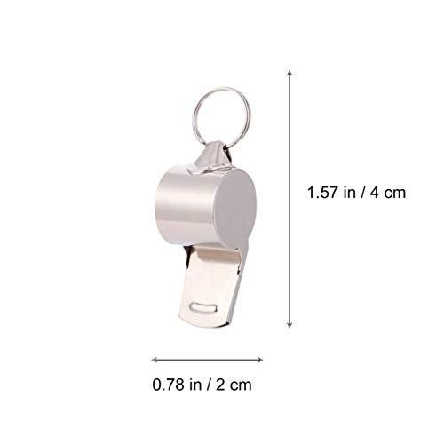 Apitos esportivos de aço inoxidável da Besportble, 6 peças, apitos altos e nítidos com cordão para l