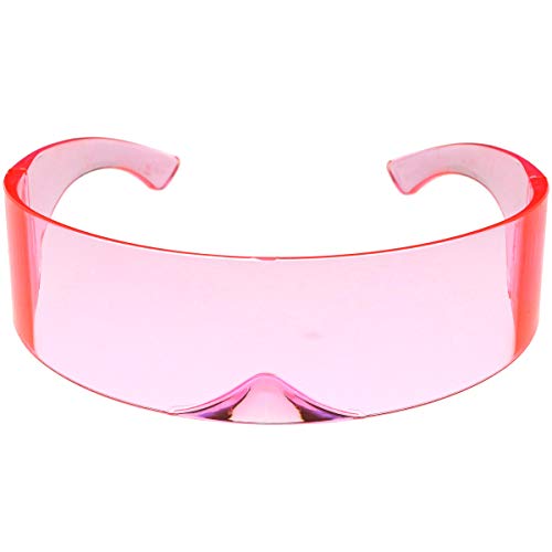Image of zeroUV - 80s Futuristic Cyclops Cyberpunk Visor Sunglasses with Semi Translucent Mirrored Lens Shield Sunglasses