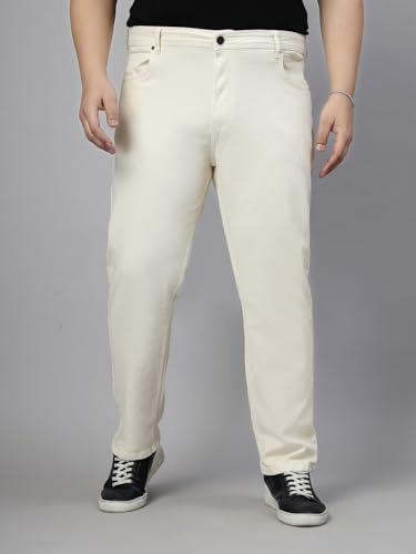 Image of Style Quotient Men Plus Size Black Tapered Fit Mid Rise Stretchable Jeans