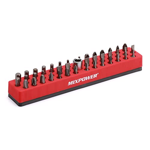 Image of MIXPOWER 1 /4 inch Magnetic Bits Holder,43 Hole Hex Bit Organizer with Strong Magnetic Base, Magnetic Tool Organizer