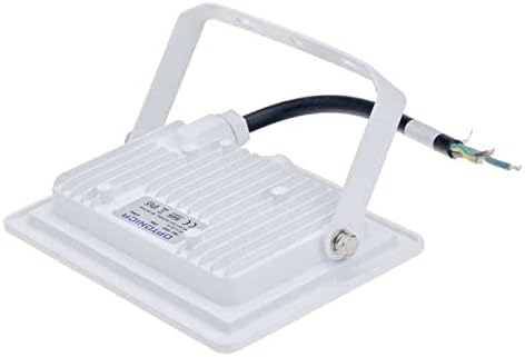 వెనుకకు view of Optonica 20W LED Floodlight showing the U-bracket and electrical wiring.