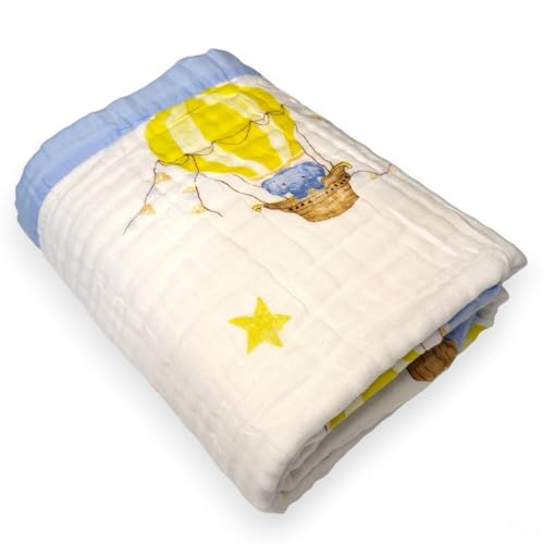 Image of Newborn Baby and Infant Soft Nursery Blanket with 100% Organic Knitted Cotton GOTS Certified. Baby Quilt Comforter, Receiving Blanket Size 41x41 Inch