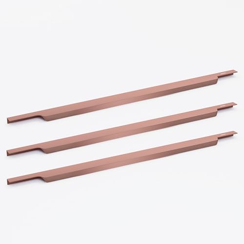 Image of Plantex Profile Handle for Kitchen Cabinet /36 Inch Aluminium Drawer Profile Handle /Wardrobe Pull Handle for Home /Office /Hotel - Pack of 3 (Rose Gold)