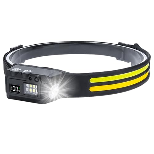 Genérico Linterna Frontal Recargable | 300 Lúmenes Magnético Sensor De Movimiento Impermeable Ajustable | Linterna Frontal Camping, Running Y Trabajo | Para Senderismo, Reparación, Escalada Y Const