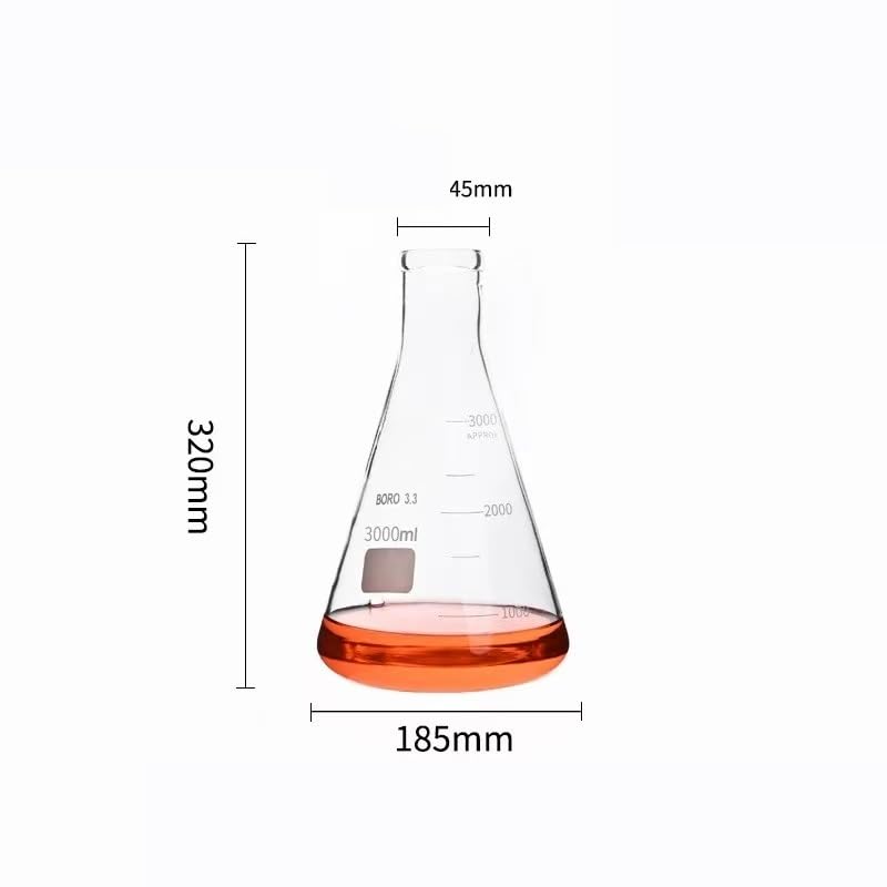 Szklana kolba stożkowa, Kolba stożkowa Erlenmeyera ze szkła borokrzemianowego 50-5000 ml do użytku laboratoryjnego(3000ml)