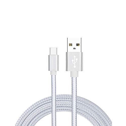 USB C Cable, USB Type C Charger Cable Fast Charging Type C Charging Cable Nylon Braided USB Type C Cable YLISHI 3-Pack (6.6ft) Fast Charger Cord Compatible Premium (9.9ft, Silver, 3)
