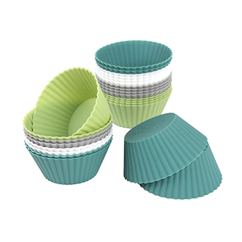 Spesh 24 Pirottini In Silicone Per Muffin – Riutilizzabili Antiaderenti – Colorati - 3