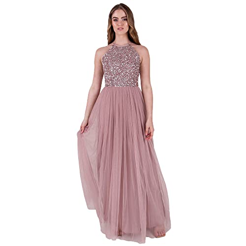 Maya Deluxe Damen Abendkleid Pailletten Cocktailkleid Tüllkleid Kleid...