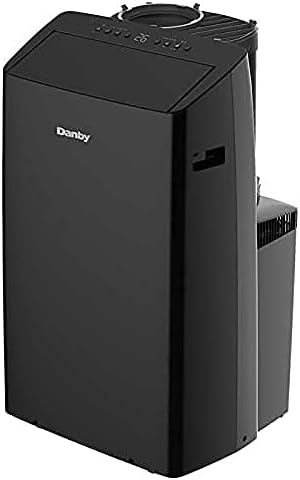 Side view of the Danby Portable Air Conditioner with exhaust hose connection