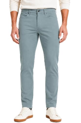 Image of GAP Mens Pants, Lightweight Slim Fit 5-Pocket Cotton Twill Mens Casual Pants - Blue 34W X 34L