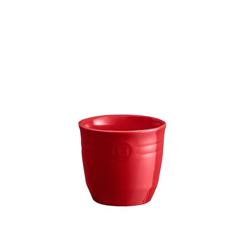Emile Henry Made in France Ceramic Utensil Holder, 5.1" D x 4.7" H. Durable Glazed Stoneware Kitchen Utensil Crock, Burgundy