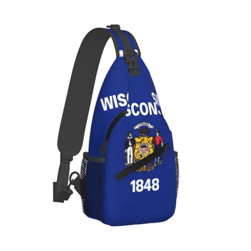 Mochila Urbana Unisex con Estampado de Bandera de Wisconsin miniatura 2
