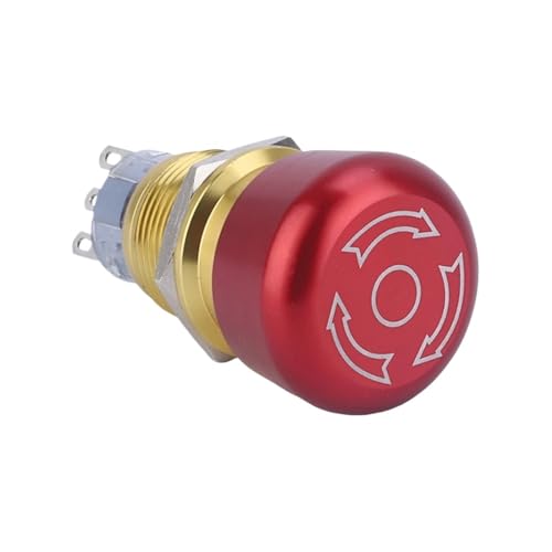 Bouton d'arrêt d'urgence 19mm avec mécanisme 1NO1NC coupure nette 3V