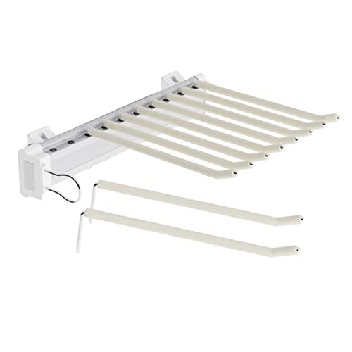 QSVPWNCBN Perchero extraíble para Pantalones en Blanco Roto con 10 Brazos - Organizador de Pantalones Extensible para armarios, roperos y gabinetes - Barra de Valet de Doble Fila Que Ahorra Espacio