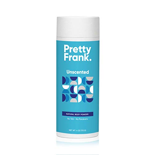 Pretty Frank Body Powder - Talc Free Body Powder for Women and Men to Help Combat Wetness with Non-GMO Corn Starch, Kaolin Clay, Non-Aluminum Baking Soda, and Organic Cocoa Butter - Unscented 1pk