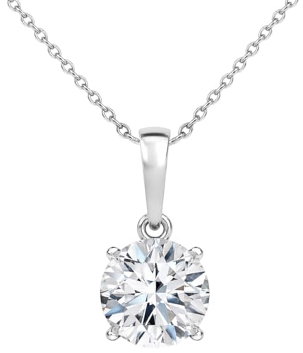 SHOP LC DELIVERING JOY 1 Carat Lab Grown Diamond Solitaire Pendant Necklace (E-F Color VS Clarity) Real Platinum Jewelry Gifts Birthday Gifts