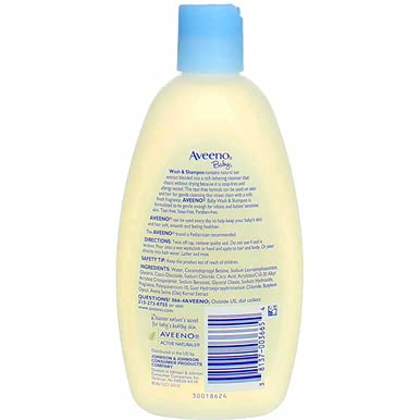 Aveeno Baby Gentle Wash & Shampoo With Natural Oat Extract, Tear-Free & Paraben-Free Formula For Hair & Body, Lightly Scented, 8 Fl. Oz (Pack Of 4) #TOP7