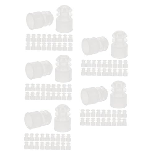 Unomor 5sets Cone Shaped Test Tube Plug Bottle Stopper 12mm Plastic Sealing Plug Set for Medicine Chemistry Scientific Research 100pcs*5 Random Color