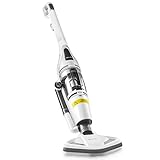 All in One Vacuum Cleaner and Steam Mop with Microfiber Mop Pad & Strong Suction Power for Carpet Hardwood and Marble Floor (White