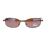 Classic Light Weight Mens Metal Frame Oval Sports Warp Sunglasses Brown