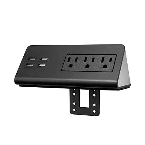 Kable Kontrol Desk Clamp Power Strip with 4 USB-A Ports, Nightsta...