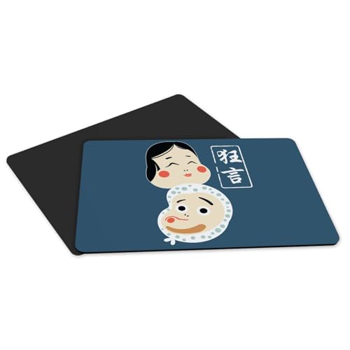 Sets de table bleu Kyogen en caoutchouc lavables anti-rayures - 5