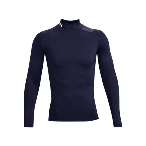 Under Armour Herren HeatGear Armour Mock Langarm T-Shirt, Midnight Navy (410), Large Lange – Ansicht 1