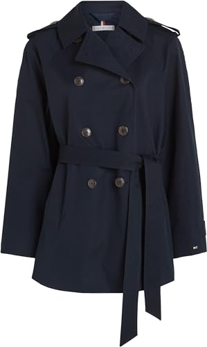 Tommy Hilfiger COTTON SHORT TRENCH Gewebte Jacken Damen, Blau (Desert Sky), 38 – Ansicht 5