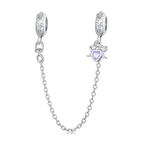 Cadena de seguridad para pulseras Pandora, plata de ley 925, cierre de clip, abalorios, regalo de joyería para mujeres y niñas, Zirconia cúbica, Circonita cúbica