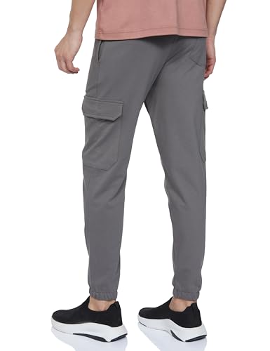 Image of Veirdo 100% Pure Cotton Regular Fit Mid Rise Trackpants with Side Pocket for Men & Boys