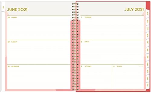 Blue Sky 2021-2022 Academic Year Weekly & Monthly Planner, 8.5" x 11", Flexible Cover, Wirebound, Cali Pink (130619)