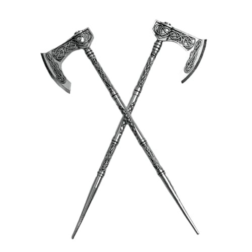 LANGHONG 2 peças de palitos de cabelo retrô viking para mulheres, acessórios de cabelo machado, alfi