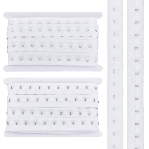 BENECREAT Cinta de Ojal Y Gancho de Una Sola de 9.1 m, Extensor de Sujetador de Poliéster Blanco de 28mm para Coser, Acolchar, Corsé, Sujetador, Ropa de Novia, Decoración del Hogar