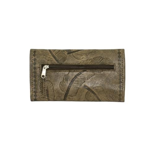 American West Women's Tri-Fold Sacred Bird Feather Wallet Distressed Brown One Size2