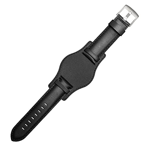 Strapseeker Sydney Bund Vintage 2Way Leather Strap Classic Watch Band with Silver Buckle Premium Replacement Watchband for Men & Women Colors Black, Dark Brown, Light Brown Sizes 20mm 22mm 24mm