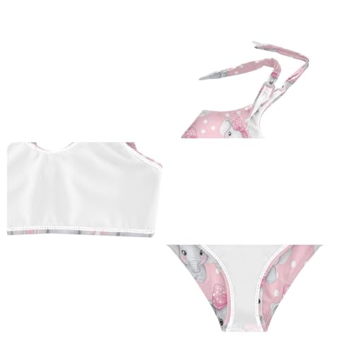 Wusikd Pink White Girls Swimsuits Two Piece Polka Dots Swimwear Bikini Set for for Girls Size 3T4