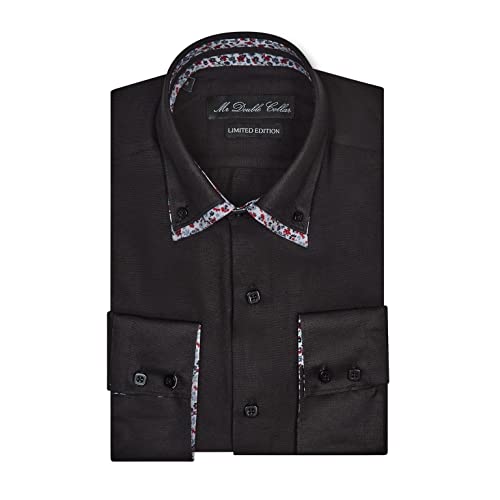 Chemise homme manches longues col double pour rompre la monotonie du costume noir