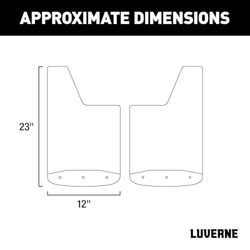 LUVERNE 251450 Przednie 30 cm x 23 cale teksturowane gumowe osłony błotne, Select Chevrolet Silverado 2500, 3500 HD