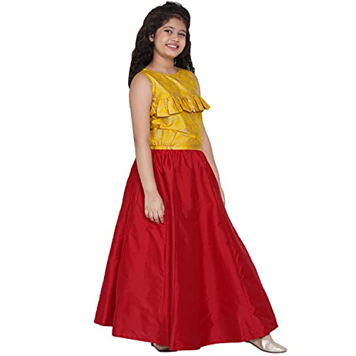 Image of Bitiya By Bhama Girl's Silk Blend Lehenga & Choli