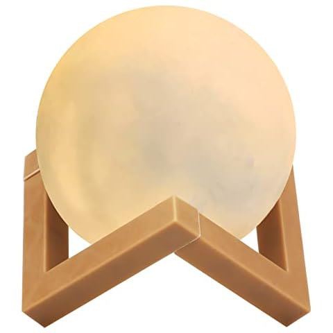 joibabe Mini Moon Lamp, 3D Printing 7cm Moon Light with Stand,Battery-Operated Lunar Light Home Decorative Night Light for Romantic Gift Cover