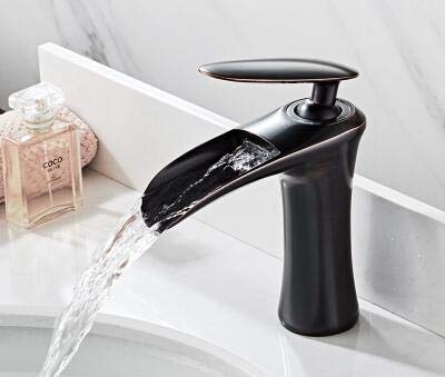 Robinet de lavabo cascade en laiton anti-éclaboussures pour évier et vasque de bain