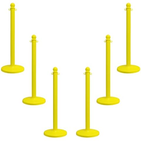 Mr. Chain 96402-6 Yellow Stanchion, 2.5" link x 40" Overall Height, Pack of 6 Cover