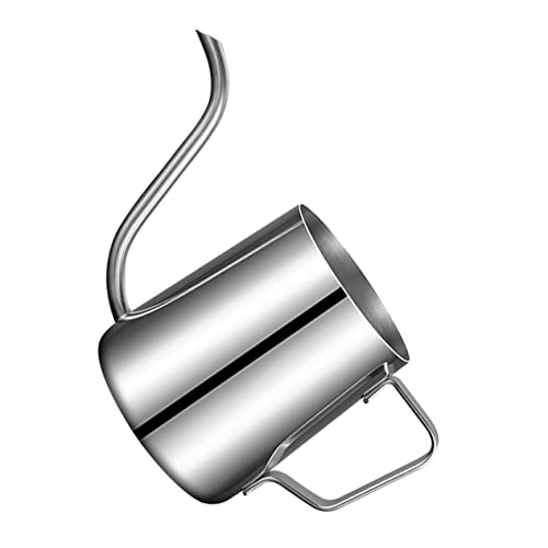 GRIRIW Coffee Pot Handheld Hand Drip Kettle Stovetop Whistling Kettle Drip Coffee Maker Small Electric Kettle Camping Kettle Pouring Kettle Whistling Teakettle Silver Stainless Steel